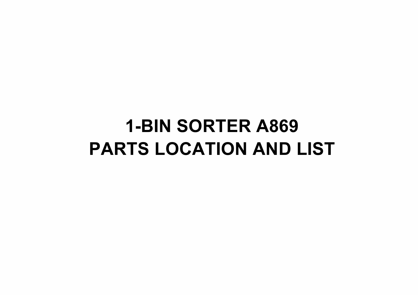 RICOH Options A869 1-BIN-SORTER Parts Catalog PDF download-1